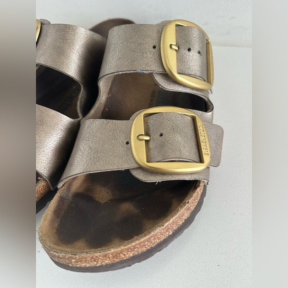 BIRKENSTOCK ARIZONA Sandal Slide Big Buckle Gold Metallic Size 42 US 11 Narrow - Picture 4 of 13
